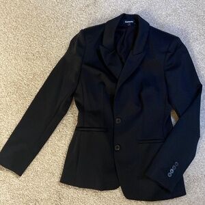 Express Fitted Blazer, Size 10, Black